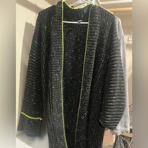 Express Black and Green Knit Sweater